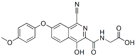 Glycine,  N-[[1-cyano-4-hydroxy-7-(4-methoxyphenoxy)-3-isoquinolinyl]carbonyl]- 化学構造式