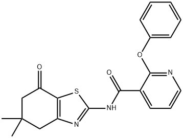 N-(5,5-dimethyl-7-oxo-4,5,6,7-tetrahydro-1,3-benzothiazol-2-yl)-2-phenoxynicotinamide Structure