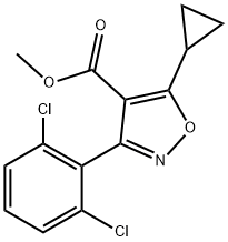 5-シクロプロピル-3-(2,6-ジクロロフェニル)-1,2-オキサゾール-4-カルボン酸メチル 化学構造式