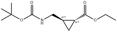 ethyl (1r,2r)-rel-2-(boc-aminomethyl)cyclopropanecarboxylate Structure