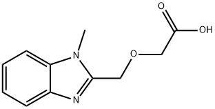 (1-Methyl-1H-benzoimidazol-2-ylmethoxy)-acetic acid 化学構造式