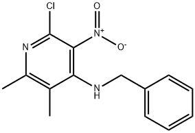 4-Pyridinamine,2-chloro-5,6-dimethyl-3-nitro-N-(phenylmethyl)- 化学構造式