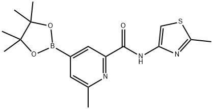 2-PYRIDINECARBOXAMIDE, 6-METHYL-N-(2-METHYL-4-THIAZOLYL)-4-(4,4,5,5-TETRAMETHYL-1,3,2-DIOXABOROLAN-2-YL)- 结构式