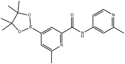 2-PYRIDINECARBOXAMIDE, 6-METHYL-N-(2-METHYL-4-PYRIDINYL)-4-(4,4,5,5-TETRAMETHYL-1,3,2-DIOXABOROLAN-2-YL)- 化学構造式