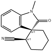 (1R,2R)-1'-METHYL-2'-OXOSPIRO[CYCLOHEXANE-1,3'-INDOLINE]-2-CARBONITRILE Struktur