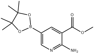 2-氨基-5-(4,4,5,5-四甲基-1,3,2-二氧杂环戊硼烷-2-基)烟酸甲酯, 947249-44-7, 结构式