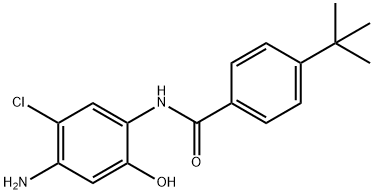 4'-アミノ-4-tert-ブチル-5'-クロロ-2'-ヒドロキシベンズアニリド 化学構造式
