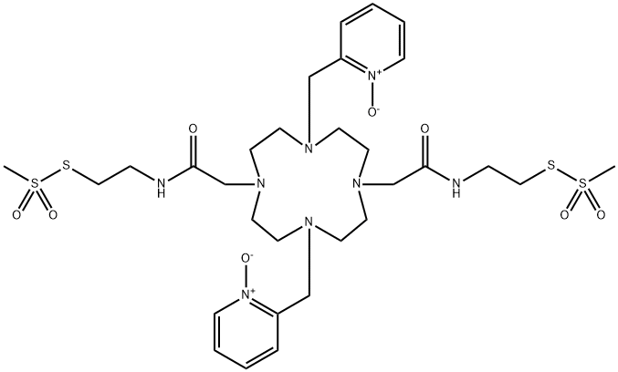 4,10-Bis[(1-oxido-2-pyridinyl)methyl]-1,7-bis[2-(acetylamino)ethylmethanesulfonothioate] Struktur