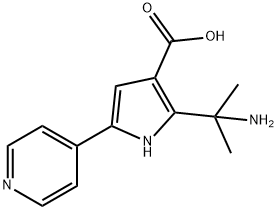 1H-Pyrrole-3-carboxylic  acid,  2-(1-amino-1-methylethyl)-5-(4-pyridinyl)- Structure