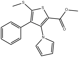 5-(甲硫基)-4-苯基-3-(1H-吡咯-1-基)-2-噻吩甲酸甲酯, 947598-69-8, 结构式