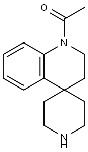 1-(2',3'-Dihydro-1'H-spiro[piperidine-4,4'-quinolin]-1'-yl)ethanone 化学構造式