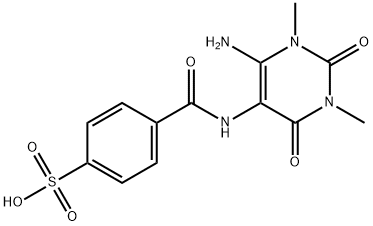 Benzenesulfonic  acid,  4-[[(6-amino-1,2,3,4-tetrahydro-1,3-dimethyl-2,4-dioxo-5-pyrimidinyl)amino]carbonyl]- 化学構造式