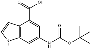 1H-Indole-4-carboxylic acid, 6-[[(1,1-diMethylethoxy)carbonyl]aMino]-|6-(叔丁氧羰基氨基)-1H吲哚-4-甲酸