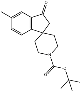 2,3-二氢-5-甲基-3-氧代螺[1H-茚-1,4'-哌啶]-1'-甲酸叔丁酯 结构式