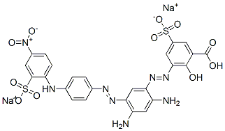 disodium hydrogen 3-[[2,4-diamino-5-[[4-[(4-nitro-2-sulphonatophenyl)amino]phenyl]azo]phenyl]azo]-5-sulphonatosalicylate|