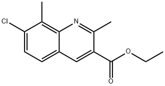 7-CHLORO-2,8-DIMETHYLQUINOLINE-3-CARBOXYLIC ACID ETHYL ESTER 化学構造式