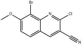 8-BROMO-2-CHLORO-7-METHOXYQUINOLINE-3-CARBONITRILE 结构式