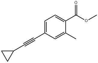 Benzoic acid, 4-(2-cyclopropylethynyl)-2-methyl-, methyl ester Structure