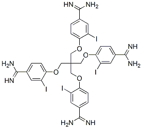 4,4'-((2,2-bis((4-(aminoiminomethyl)-2-iodophenoxy)methyl)-1,3-propanediyl)bis(oxy))bis(3-iodobenzenecarboximidamide) 化学構造式