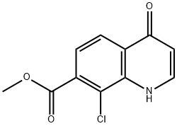 8-CHLORO-4-OXO-1,4-DIHYDRO-QUINOLINE-7-CARBOXYLIC ACID METHYL ESTER Struktur