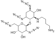 5-[(4-AMINOBUTYL)AMINO]-1,3-DIAZIDO-1,2,3,5-TETRADEOXY-4-O-(2,6-DIAZIDO-2,6-DIDEOXY-D-GLUCOPYRANOSYL)-D-MYO-INOSITOL Struktur