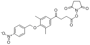 Succinimidyl 4-[3,5-Dimethyl-4-(4-nitrobenzyloxy)phenyl]-4-oxobutyrate Structure