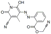 Benzoic  acid,  2-[2-(5-cyano-1,6-dihydro-2-hydroxy-1,4-dimethyl-6-oxo-3-pyridinyl)diazenyl]-,  cyanomethyl  ester 化学構造式