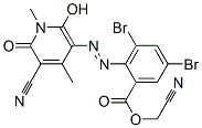 Benzoic  acid,  3,5-dibromo-2-[2-(5-cyano-1,6-dihydro-2-hydroxy-1,4-dimethyl-6-oxo-3-pyridinyl)diazenyl]-,  cyanomethyl  ester,949003-11-6,结构式