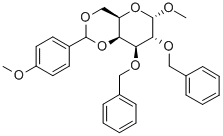 Methyl-4,6-di-O-(4-methoxybenzylidene)-2,3-di-O-benzyl-α-D-galactopyranoside 化学構造式