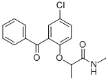 2-(2-Benzoyl-4-chlorophenoxy)-N-methylpropionamide Structure