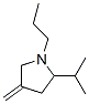 Pyrrolidine, 4-methylene-2-(1-methylethyl)-1-propyl- (9CI) 结构式