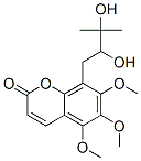 (-)-8-(2,3-Dihydroxy-3-methylbutyl)-5,6,7-trimethoxy-2H-1-benzopyran-2-one,94977-40-9,结构式