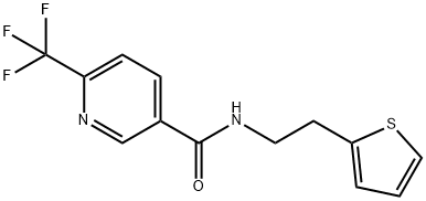 3-PYRIDINECARBOXAMIDE, N-[2-(2-THIENYL)ETHYL]-6-(TRIFLUOROMETHYL)- Structure