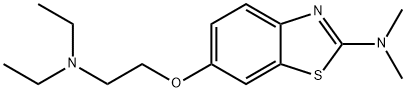 6-(2-ジエチルアミノエトキシ)-N,N-ジメチルベンゾチアゾール-2-アミン 化学構造式
