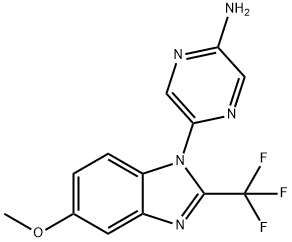 5-(2-(TRIFLUOROMETHYL)-5-METHOXY-1H-BENZO[D]IMIDAZOL-1-YL)-PYRAZIN-2-AMINE Structure