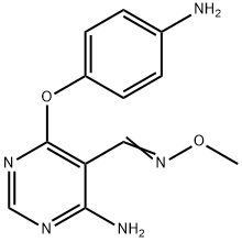 5-Pyrimidinecarboxaldehyde,  4-amino-6-(4-aminophenoxy)-,  O-methyloxime Struktur