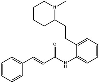 (2E)-N-[2-[2-(1-メチル-2-ピペリジニル)エチル]フェニル]-3-フェニル-2-プロペンアミド 化学構造式