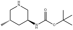 Carbamic acid, N-[(3S,5S)-5-methyl-3-piperidinyl]-, 1,1-dimethylethyl ester Structure