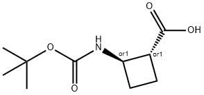 (+/-)-(1R,2R)-2-((tert-Butoxycarbonyl)amino)cyclobutanecarboxylic acid Structure