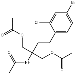 N-[1,1-Bis[(acetyloxy)methyl]-3-(4-bromo-2-chlorophenyl)propyl]acetamide Structure