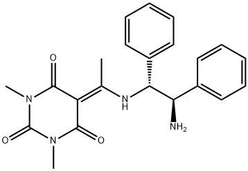 5-[1-[[(1R,2R)-2-aMino-1,2-diphenylethyl]aMino]
ethylidene]-1,3-diMethyl- 2,4,6(1H,3H,5H)-PyriMidinetrione Structure