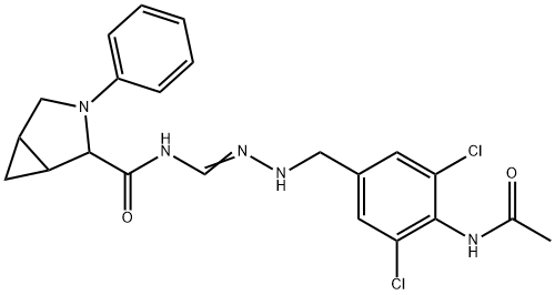 3-Azabicyclo[3.1.0]hexane-2-carboxaMide, N-[[[[4-(acetylaMino)-3,5-dichlorophenyl]Methyl]aMino]iMinoMethyl]-3-phenyl- Struktur