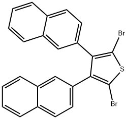 2,5-DIBROMO-3,4-DI-NAPHTHALEN-2-YL-THIOPHENE Structure