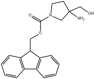 1-FMOC-3-氨基-3-羟甲基吡咯烷, 951625-98-2, 结构式