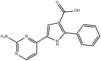 1H-Pyrrole-3-carboxylic  acid,  5-(2-amino-4-pyrimidinyl)-2-phenyl-,951784-03-5,结构式