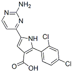 1H-Pyrrole-3-carboxylic  acid,  5-(2-amino-4-pyrimidinyl)-2-(2,4-dichlorophenyl)-,951784-13-7,结构式