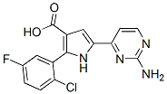 1H-Pyrrole-3-carboxylic  acid,  5-(2-amino-4-pyrimidinyl)-2-(2-chloro-5-fluorophenyl)-,951784-17-1,结构式