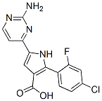 1H-Pyrrole-3-carboxylic  acid,  5-(2-amino-4-pyrimidinyl)-2-(4-chloro-2-fluorophenyl)- Structure