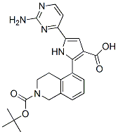 2(1H)-Isoquinolinecarboxylic  acid,  5-[5-(2-amino-4-pyrimidinyl)-3-carboxy-1H-pyrrol-2-yl]-3,4-dihydro-,  2-(1,1-dimethylethyl)  ester Structure