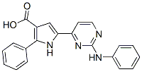 1H-Pyrrole-3-carboxylic  acid,  2-phenyl-5-[2-(phenylamino)-4-pyrimidinyl]- 结构式
